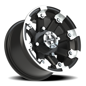 Vision Wheel 393 Matte Black Machined Lip 12x7 +3 4x136mm 110.5mm - Wheelwiz