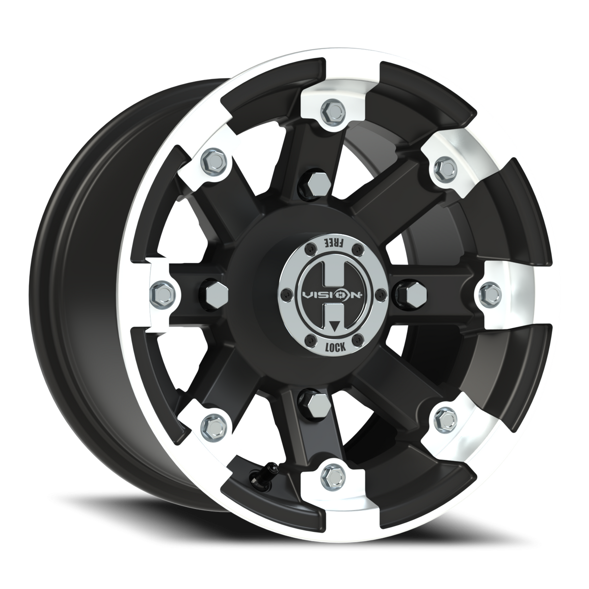Vision Wheel 393 Matte Black Machined Lip 12x7 +3 4x156mm 131.1mm - Wheelwiz
