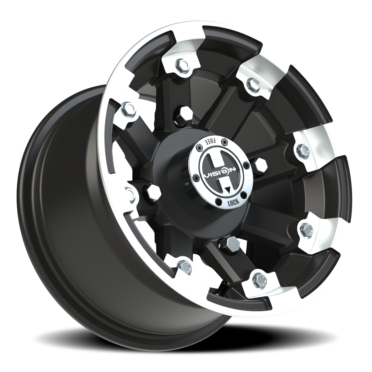 Vision Wheel 393 Matte Black Machined Lip 12x7 +3 4x156mm 131.1mm - Wheelwiz