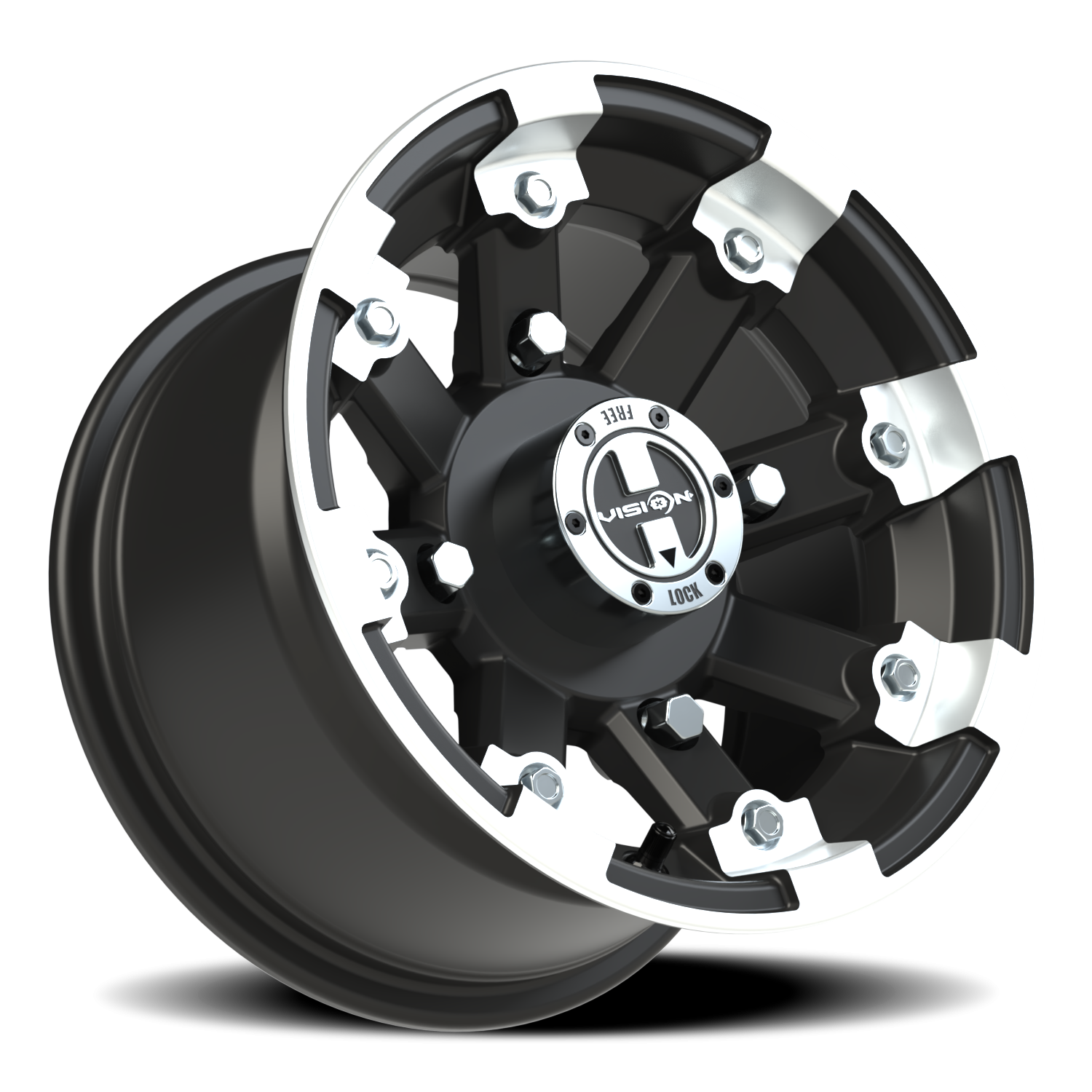 Vision Wheel 393 Matte Black Machined Lip 12x7 +3 4x156mm 131.1mm - Wheelwiz