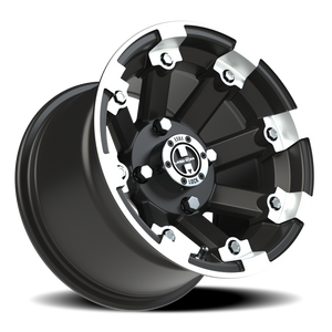 Vision Wheel 393 Matte Black Machined Lip 12x8 -61 4x110mm 86mm - Wheelwiz