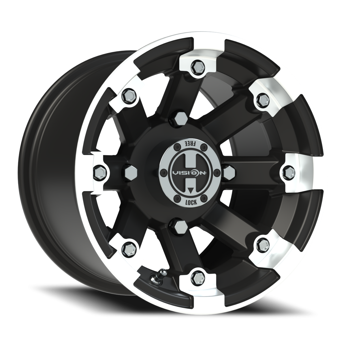 Vision Wheel 393 Matte Black Machined Lip 12x8 -10 4x136mm 110.5mm - Wheelwiz