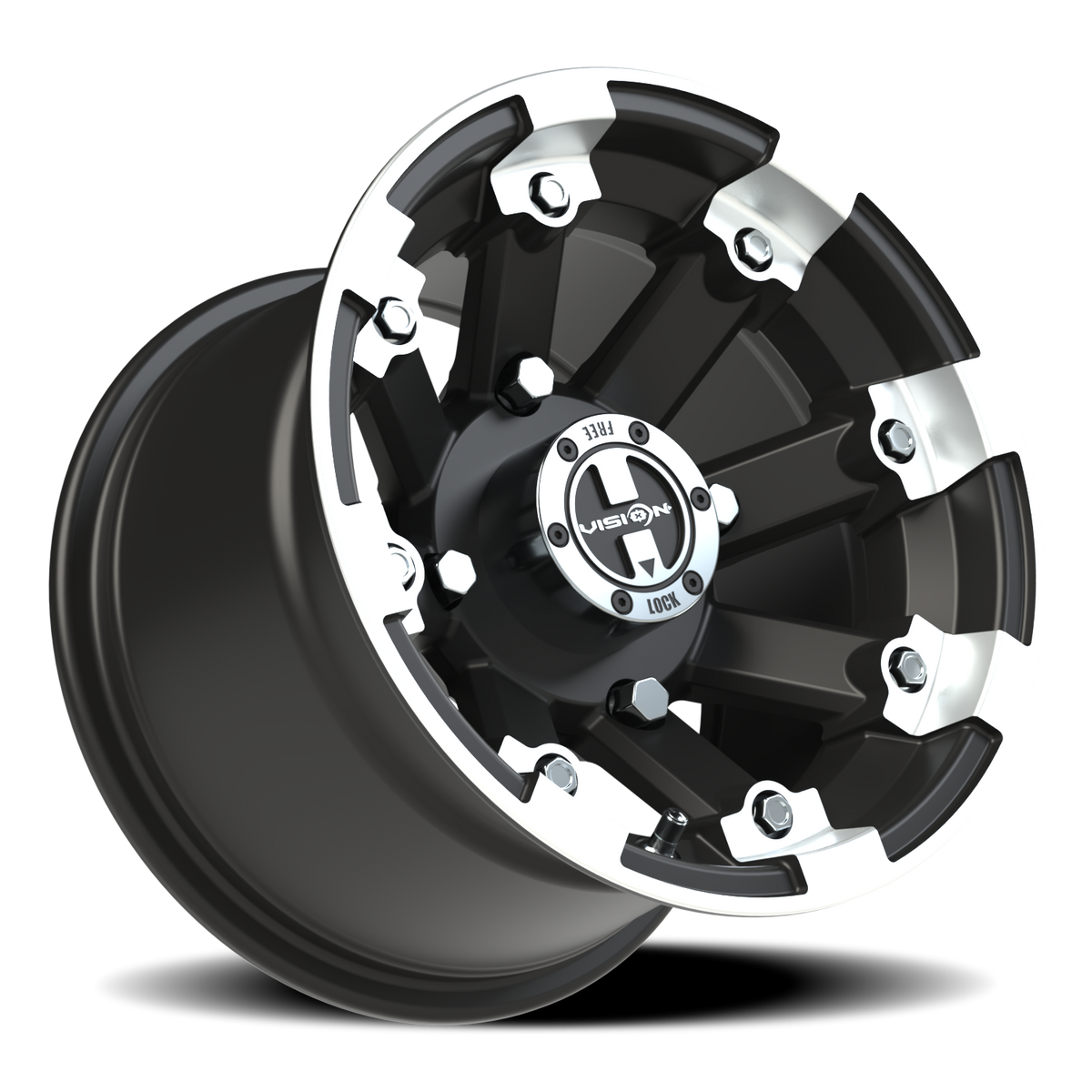 Vision Wheel 393 Matte Black Machined Lip 12x8 -10 4x136mm 110.5mm - Wheelwiz