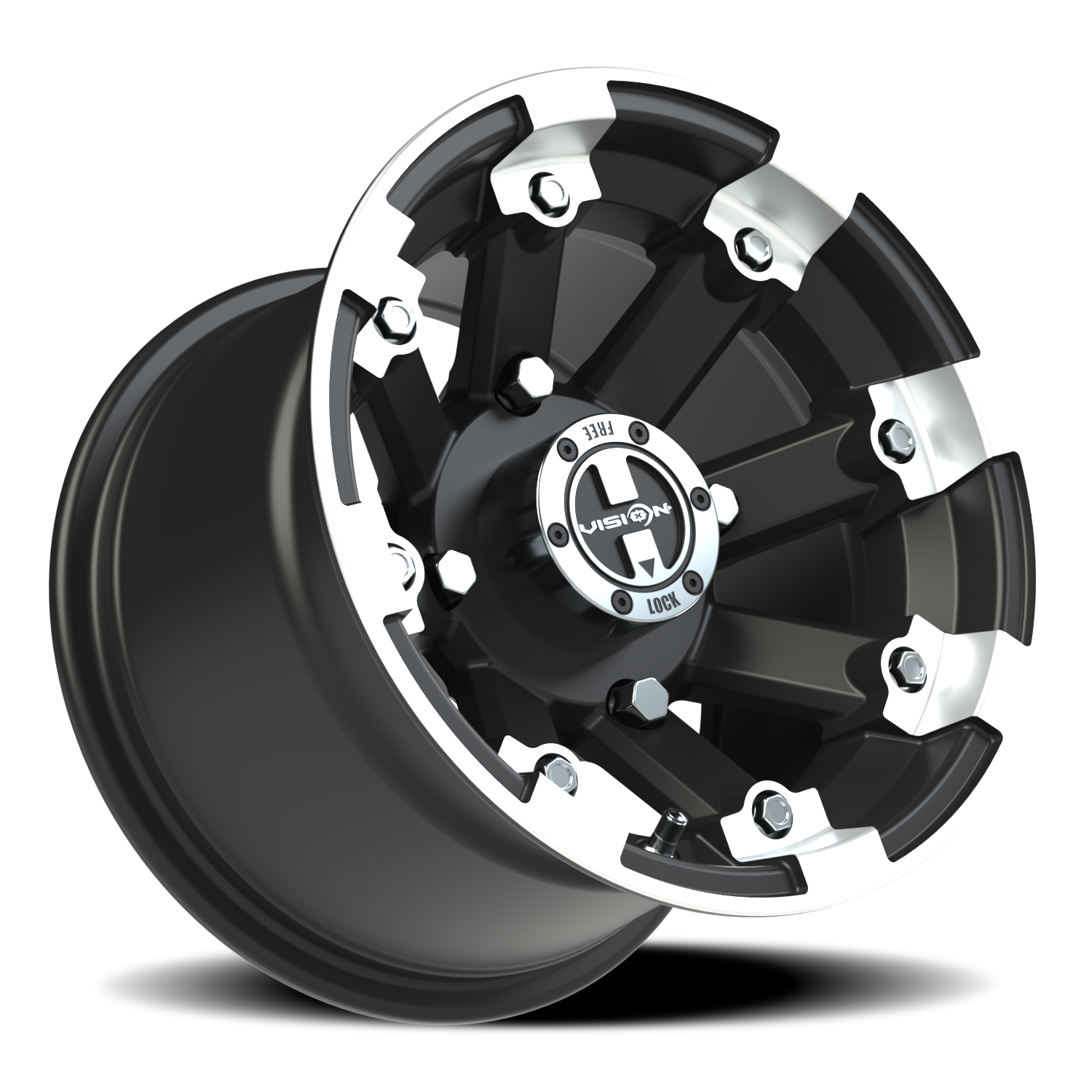 Vision Wheel 393 Matte Black Machined Lip 12x8 -10 4x136mm 110.5mm - Wheelwiz