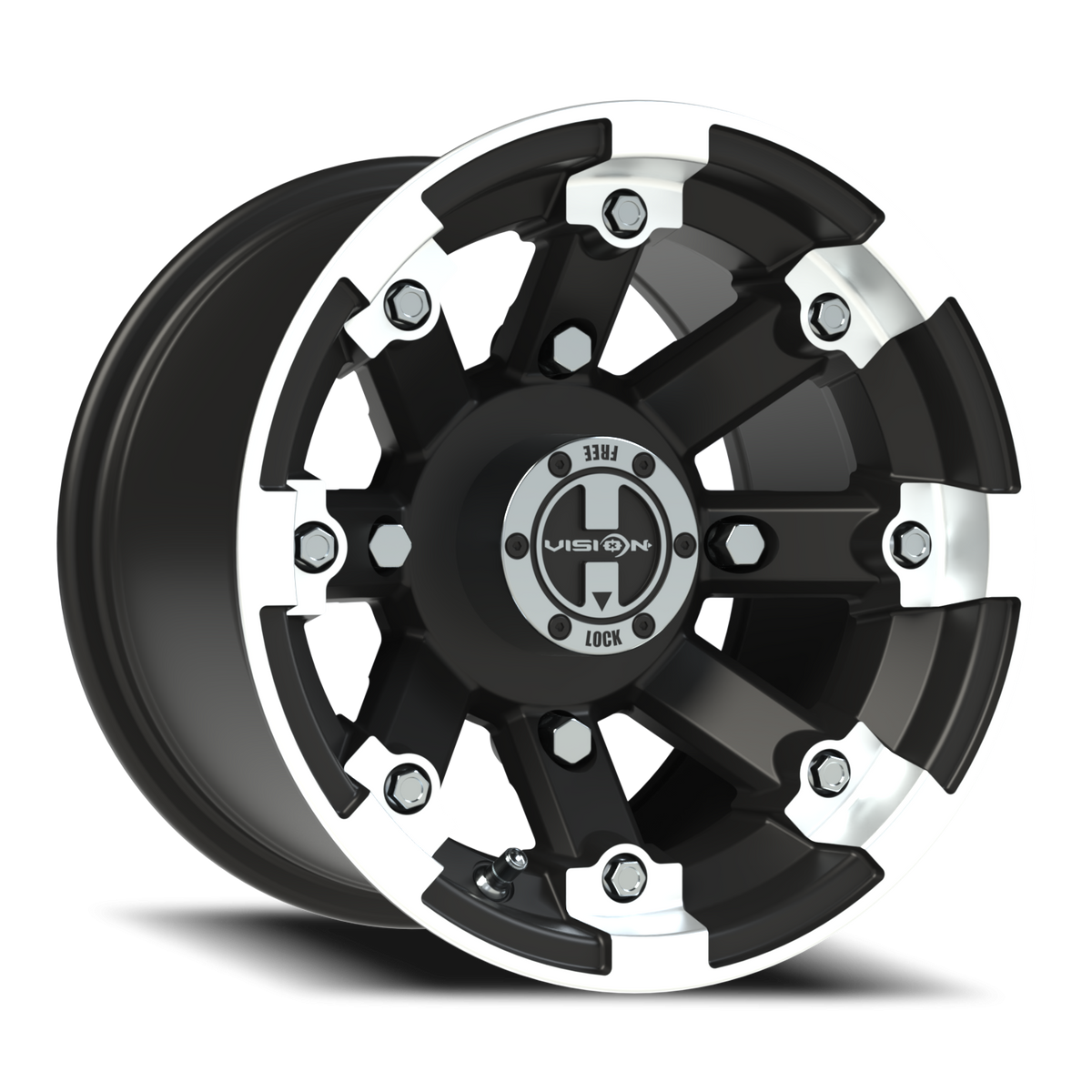 Vision Wheel 393 Matte Black Machined Lip 12x8 -10 4x156mm 131.1mm - Wheelwiz