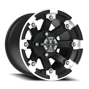 Vision Wheel 393 Matte Black Machined Lip 12x8 -10 4x101.6mm 69.9mm - Wheelwiz