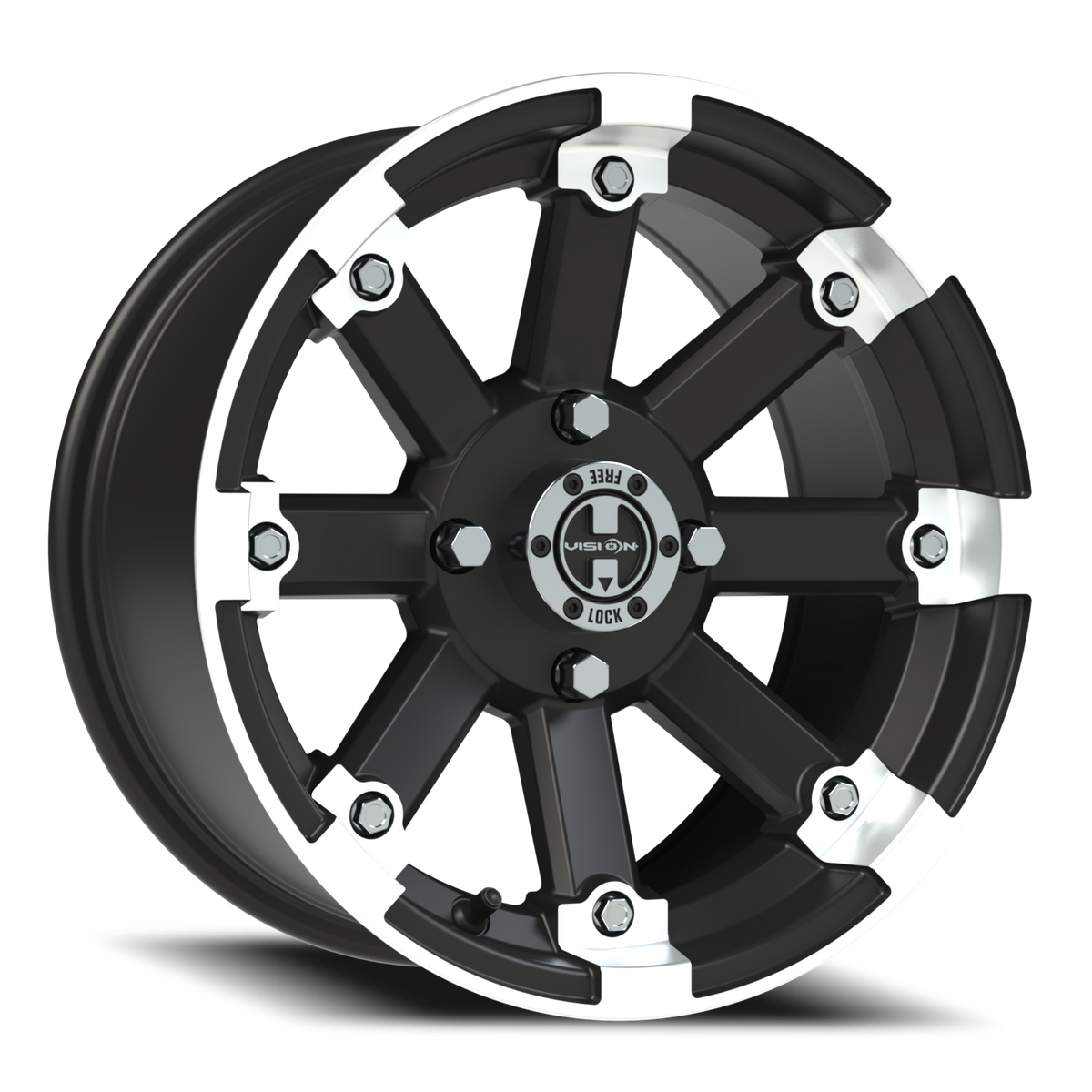 Vision Wheel 393 Matte Black Machined Lip 14x7 +3 4x110mm 86mm - Wheelwiz
