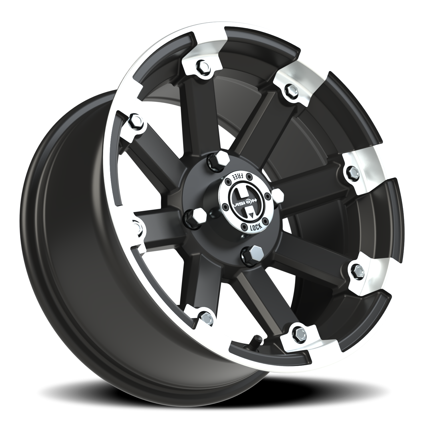 Vision Wheel 393 Matte Black Machined Lip 14x7 +3 4x110mm 86mm - Wheelwiz