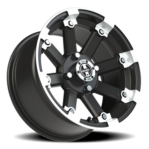 Vision Wheel 393 Matte Black Machined Lip 14x7 +3 4x110mm 86mm - Wheelwiz