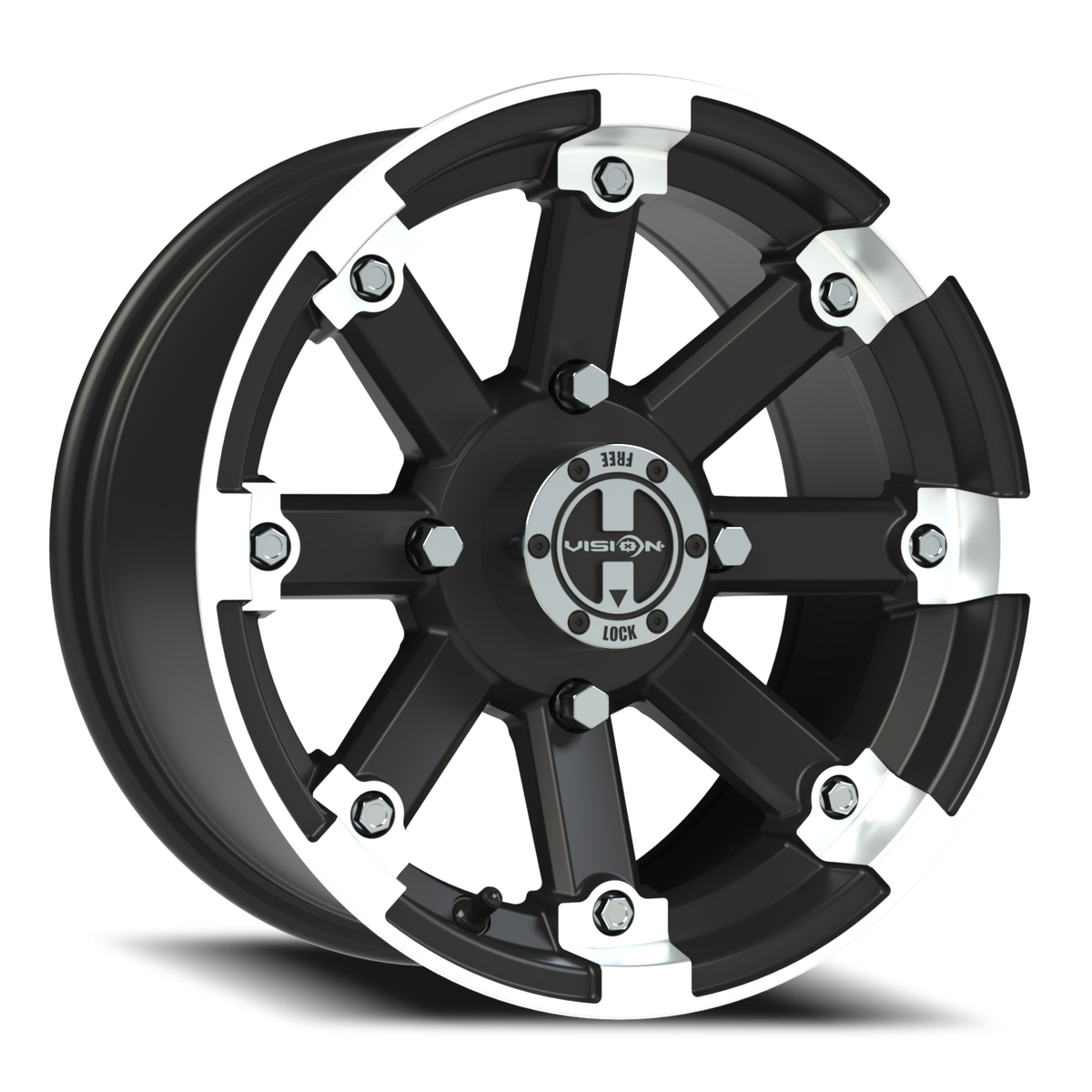Vision Wheel 393 Matte Black Machined Lip 14x7 +3 4x136mm 110.5mm - Wheelwiz