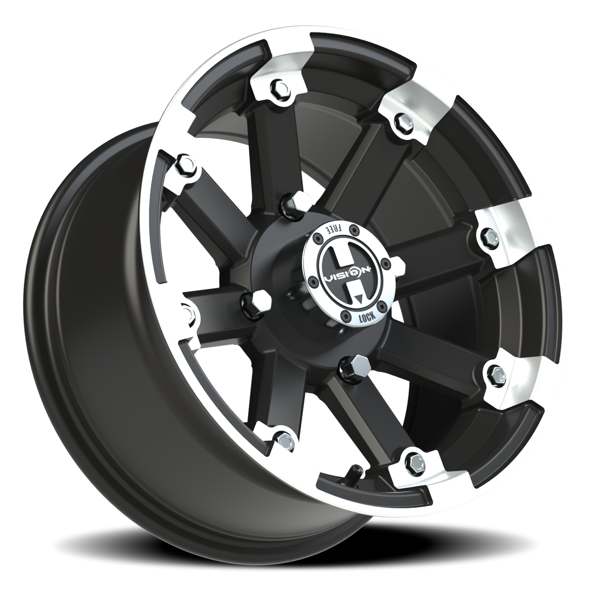 Vision Wheel 393 Matte Black Machined Lip 14x7 +3 4x136mm 110.5mm - Wheelwiz