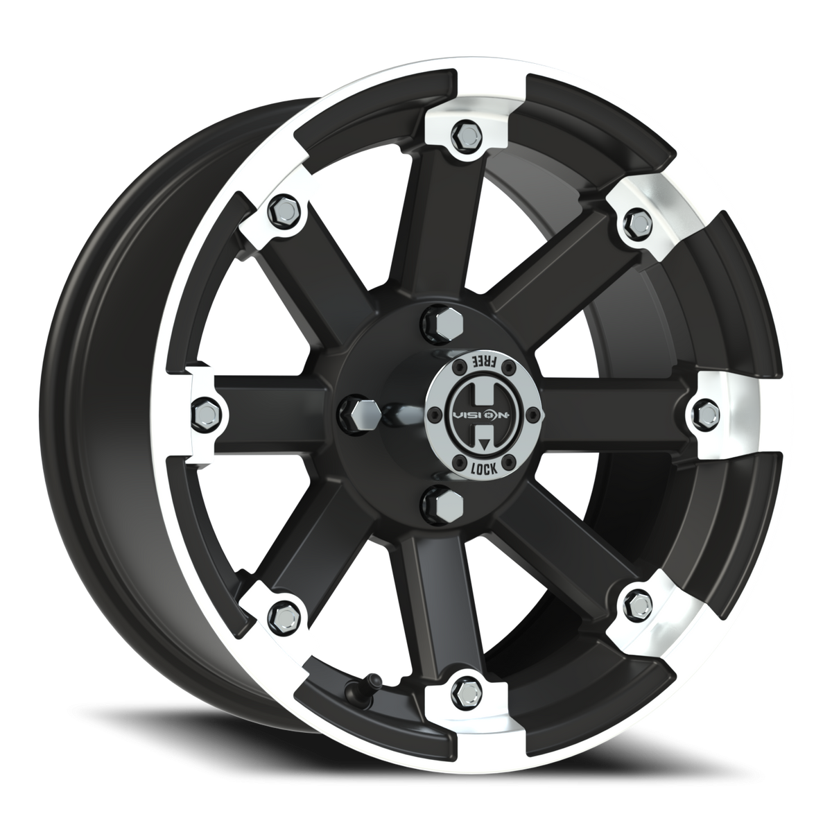 Vision Wheel 393 Matte Black Machined Lip 14x7 +3 4x101.6mm 69.9mm - Wheelwiz
