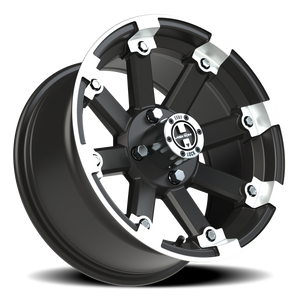 Vision Wheel 393 Matte Black Machined Lip 14x7 +3 4x101.6mm 69.9mm - Wheelwiz