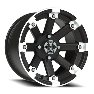 Vision Wheel 393 Matte Black Machined Lip 14x8 -10 4x115mm 80mm - Wheelwiz
