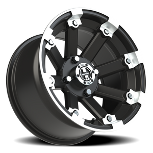 Vision Wheel 393 Matte Black Machined Lip 14x8 -10 4x115mm 80mm - Wheelwiz