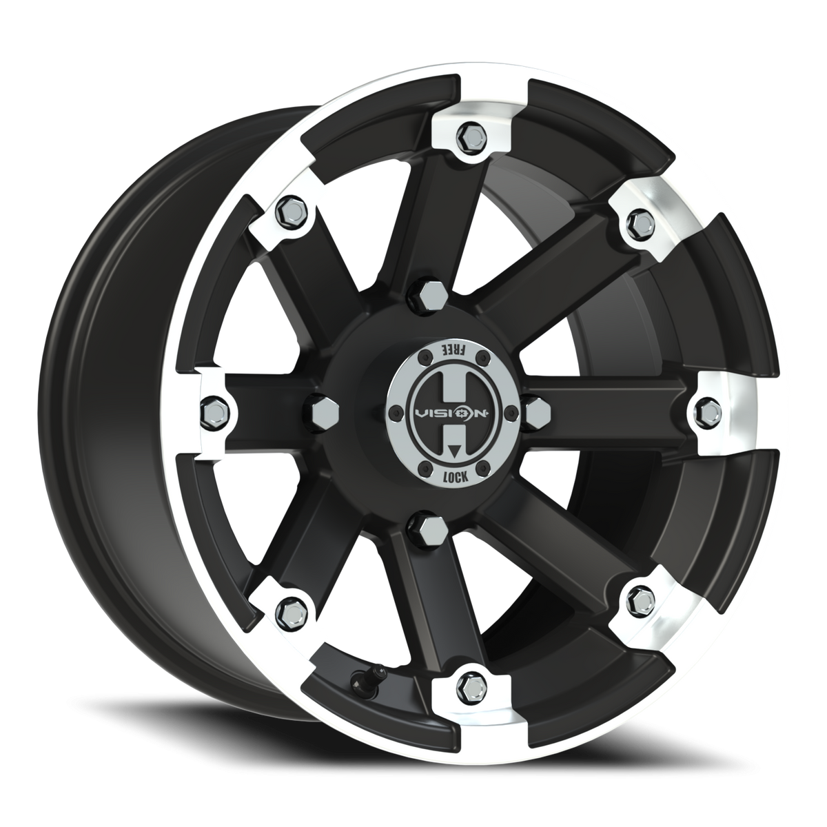 Vision Wheel 393 Matte Black Machined Lip 14x8 -10 4x136mm 110.5mm - Wheelwiz