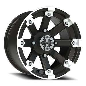 Vision Wheel 393 Matte Black Machined Lip 14x8 -10 4x136mm 110.5mm - Wheelwiz