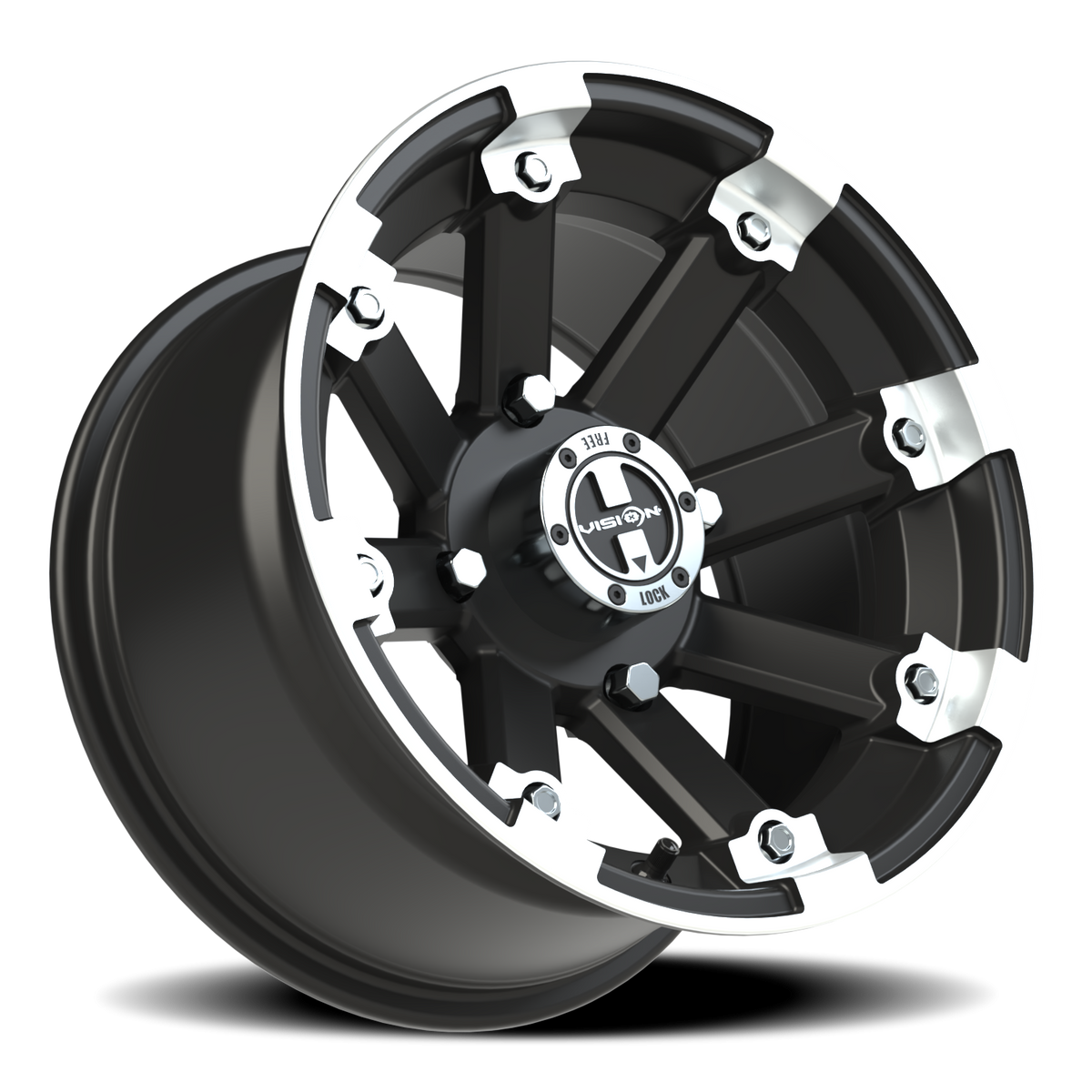 Vision Wheel 393 Matte Black Machined Lip 14x8 -10 4x136mm 110.5mm - Wheelwiz