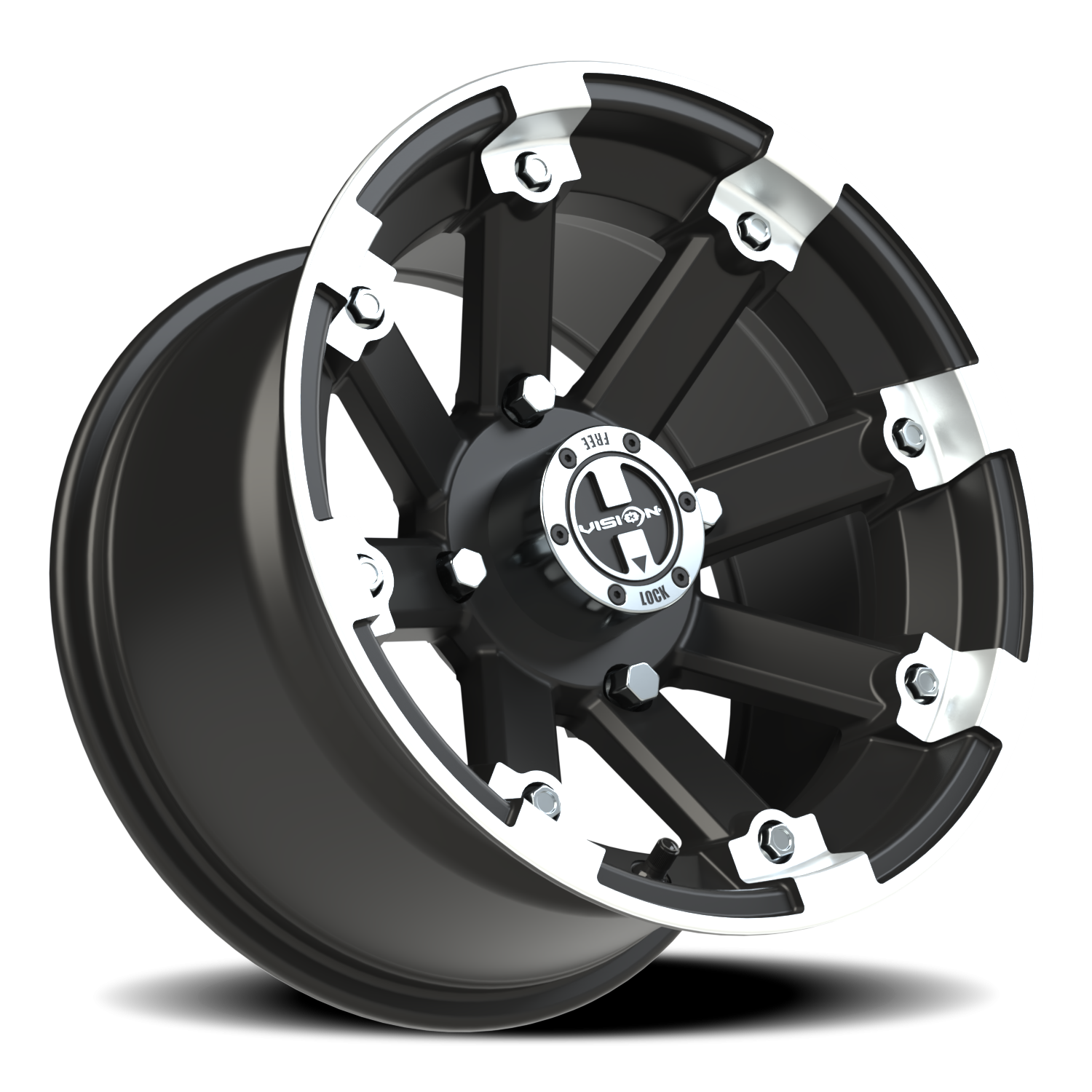 Vision Wheel 393 Matte Black Machined Lip 14x8 -10 4x136mm 110.5mm - Wheelwiz