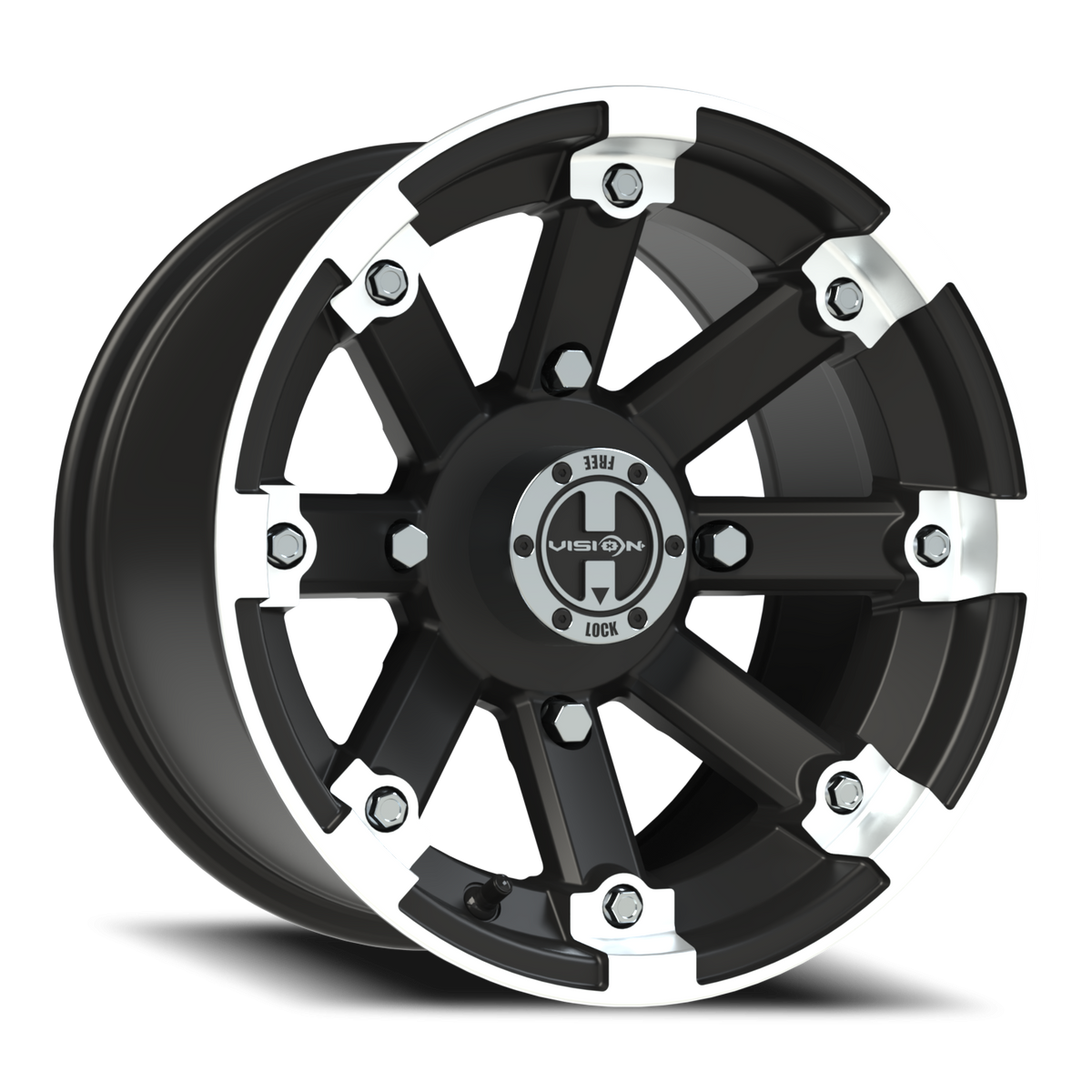Vision Wheel 393 Matte Black Machined Lip 14x8 -10 4x156mm 131.1mm - Wheelwiz