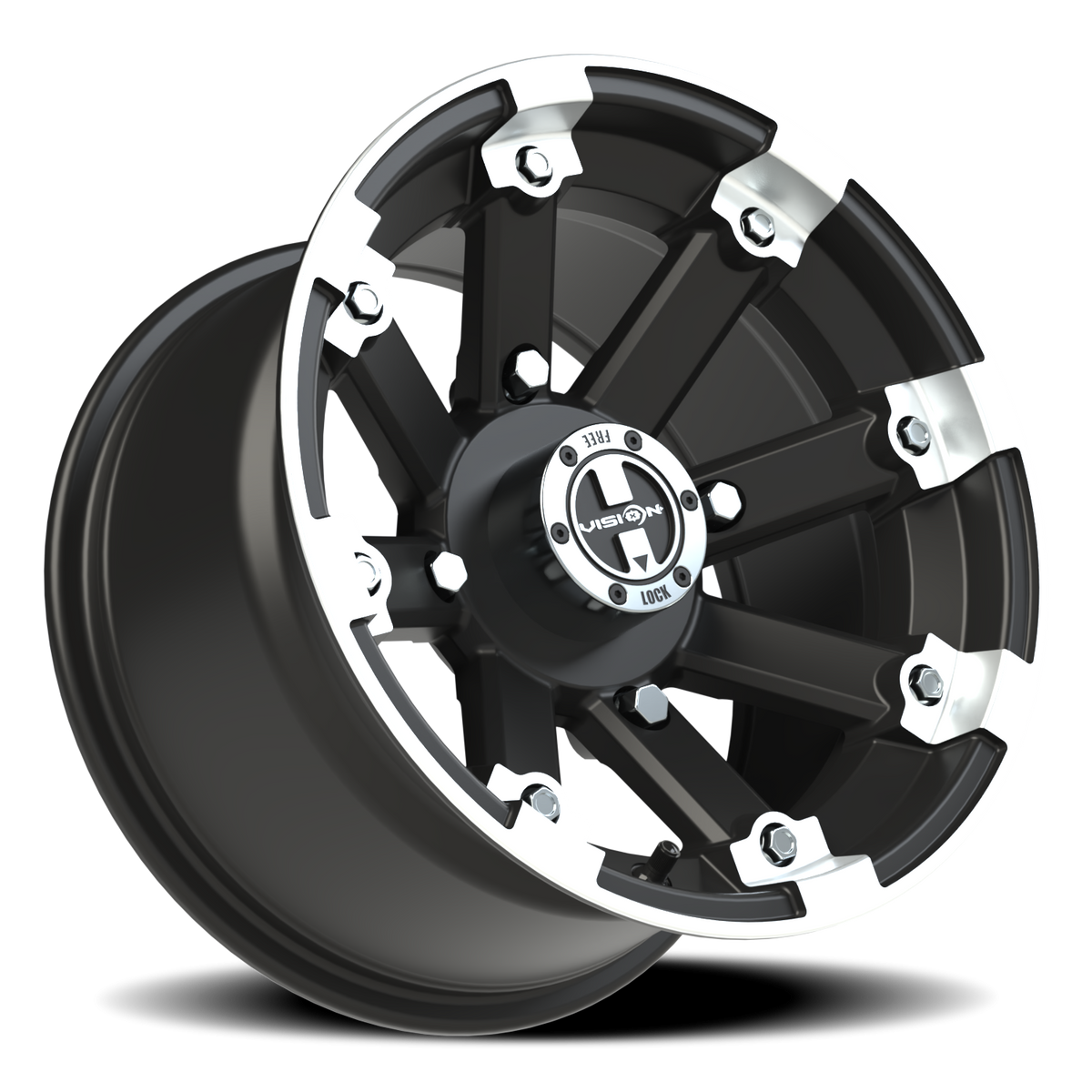 Vision Wheel 393 Matte Black Machined Lip 14x8 -10 4x156mm 131.1mm - Wheelwiz