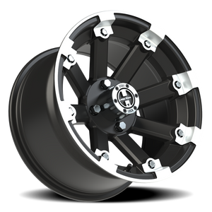 Vision Wheel 393 Matte Black Machined Lip 14x8 -10 4x101.6mm 69.9mm - Wheelwiz