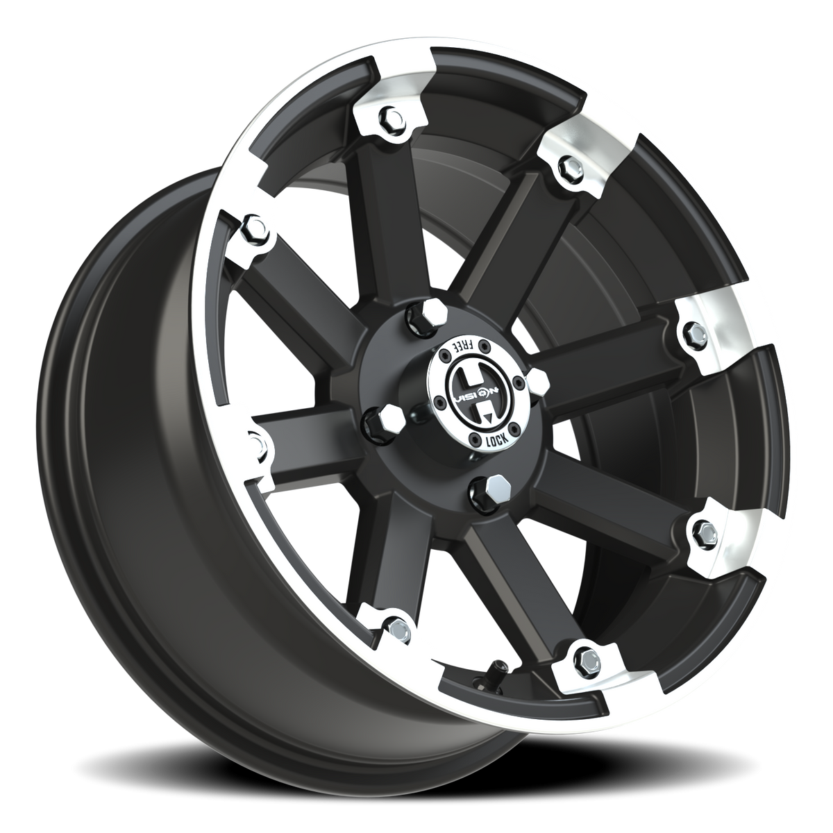 Vision Wheel 393 Matte Black Machined Lip 15x7 +3 4x110mm 86mm - Wheelwiz