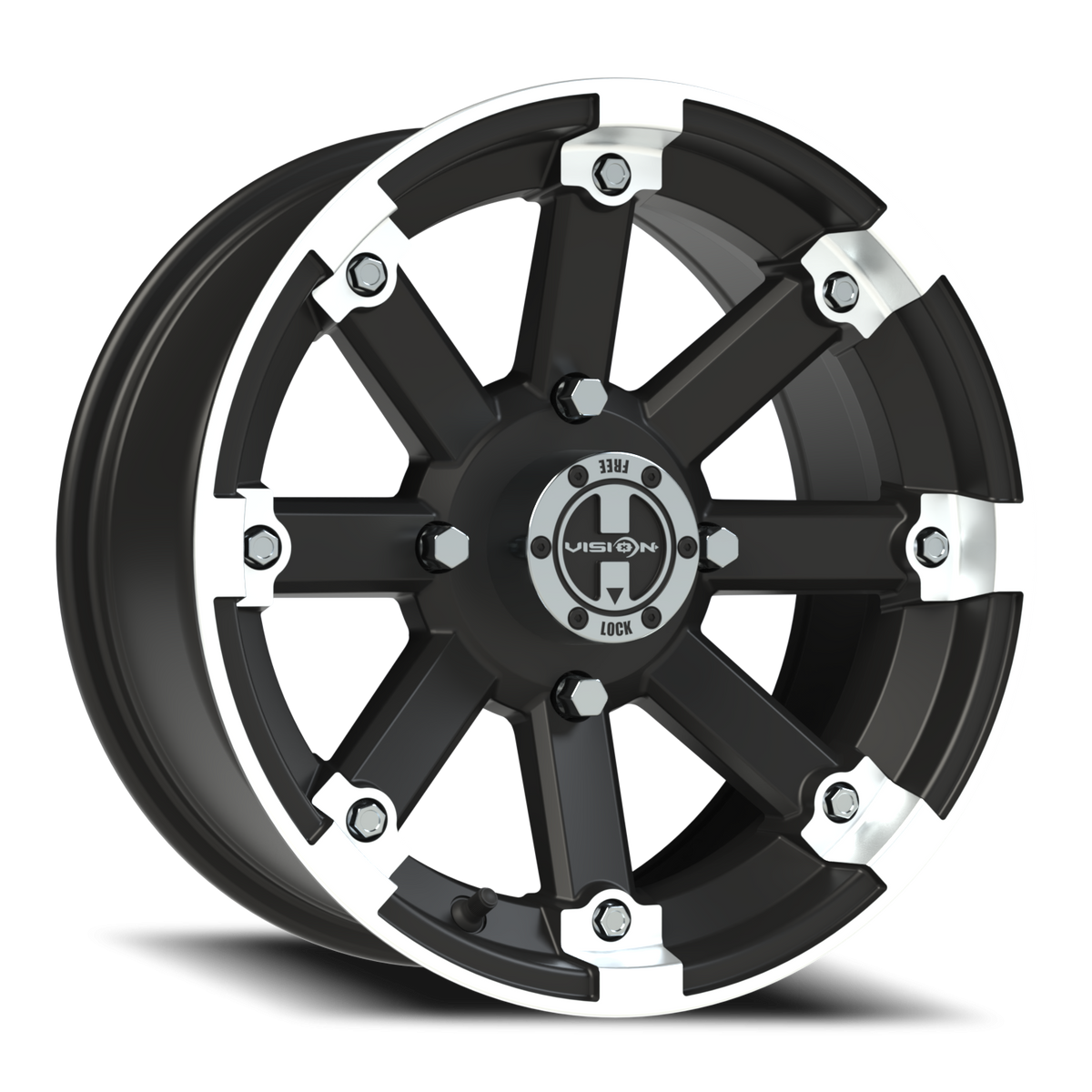 Vision Wheel 393 Matte Black Machined Lip 15x7 +3 4x136mm 110.5mm - Wheelwiz