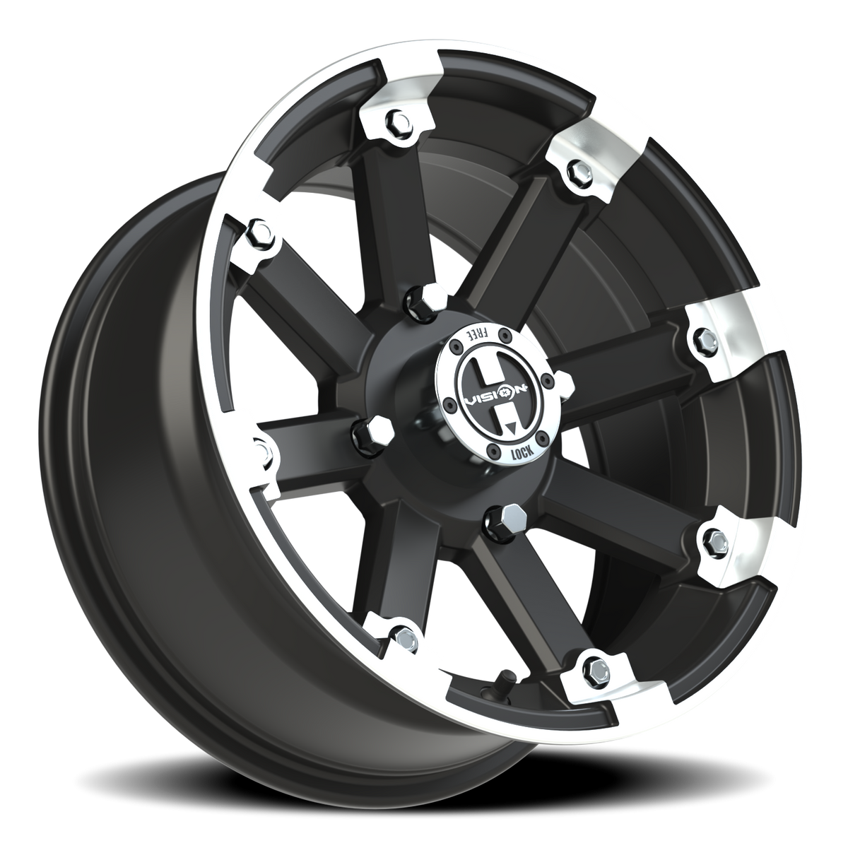 Vision Wheel 393 Matte Black Machined Lip 15x7 +3 4x136mm 110.5mm - Wheelwiz