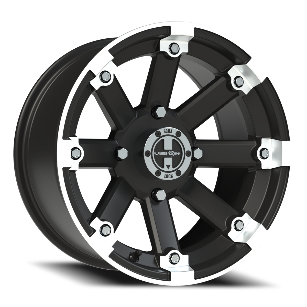 Vision Wheel 393 Matte Black Machined Lip 15x8 -10 4x136mm 110.5mm - Wheelwiz