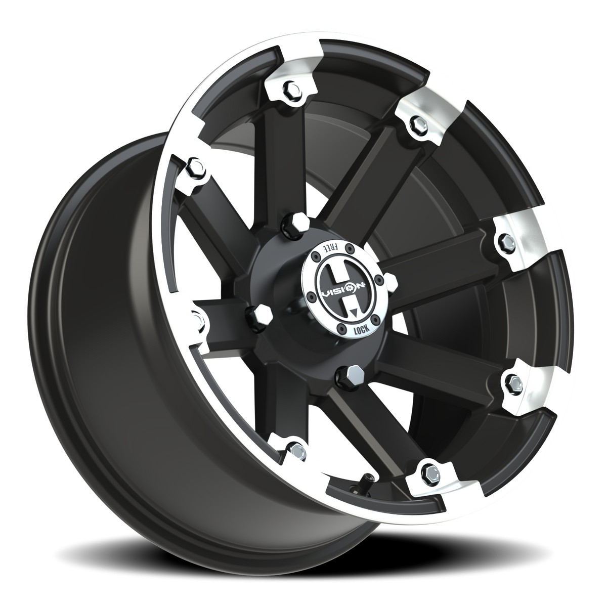 Vision Wheel 393 Matte Black Machined Lip 15x8 -10 4x136mm 110.5mm - Wheelwiz