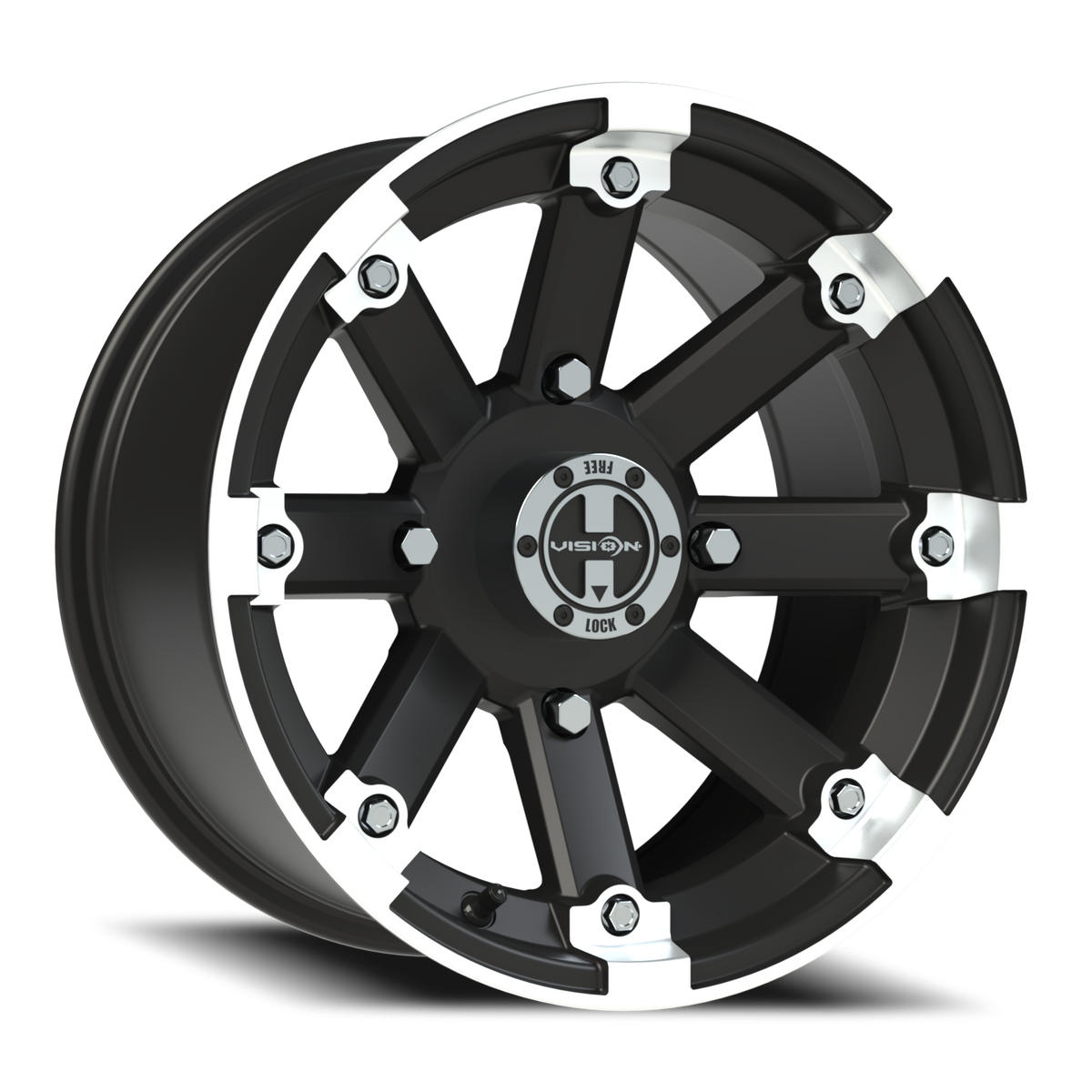 Vision Wheel 393 Matte Black Machined Lip 15x8 -10 4x156mm 131.1mm - Wheelwiz