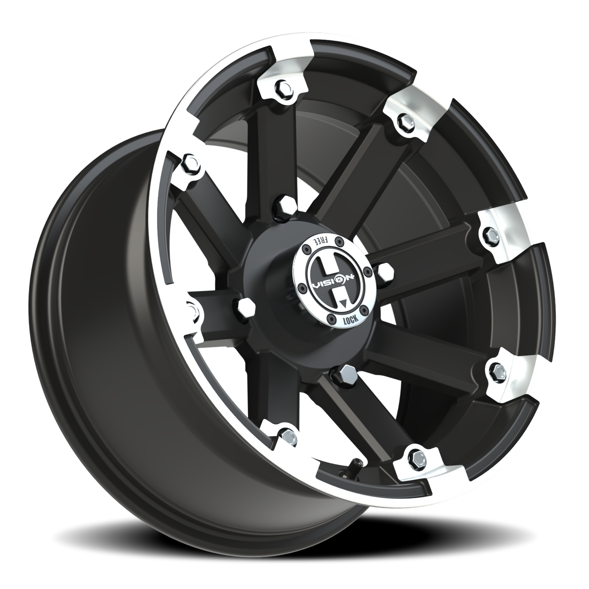 Vision Wheel 393 Matte Black Machined Lip 15x8 -10 4x156mm 131.1mm - Wheelwiz