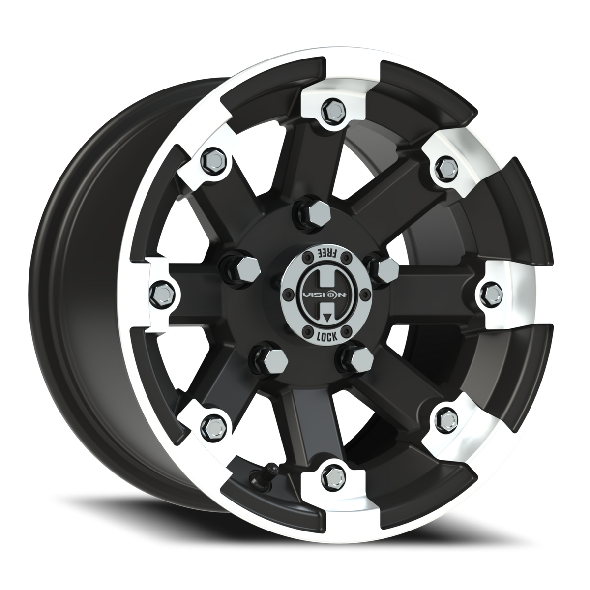 Vision Wheel 393 Matte Black Machined Lip 12x7 +3 5x114.3mm 79.4mm - Wheelwiz
