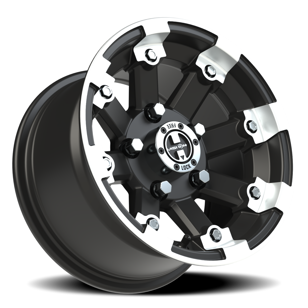 Vision Wheel 393 Matte Black Machined Lip 12x7 +3 5x114.3mm 79.4mm - Wheelwiz