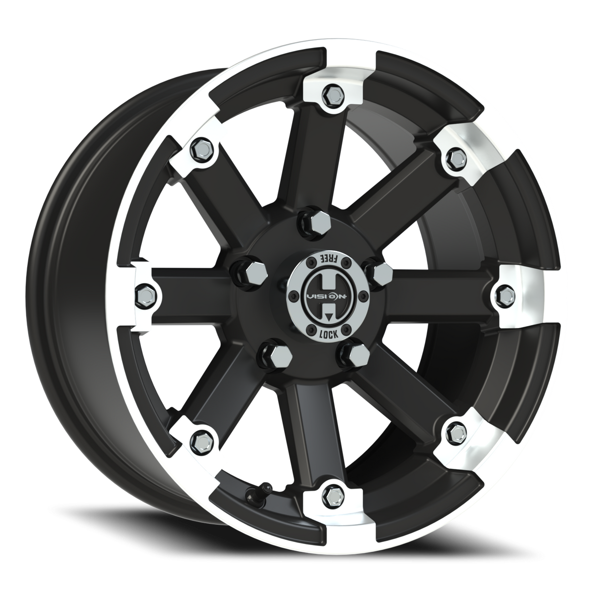 Vision Wheel 393 Matte Black Machined Lip 14x7 +3 5x114.3mm 79.4mm - Wheelwiz