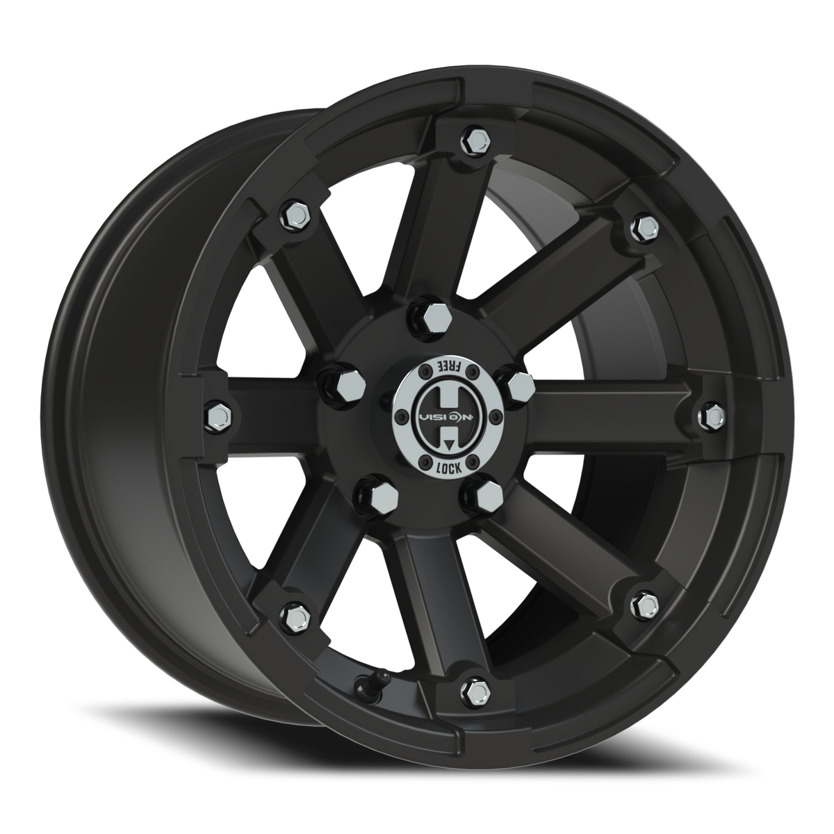 Vision Wheel 393 Matte Black Machined Lip 14x8 -10 5x114.3mm 79.4mm - Wheelwiz