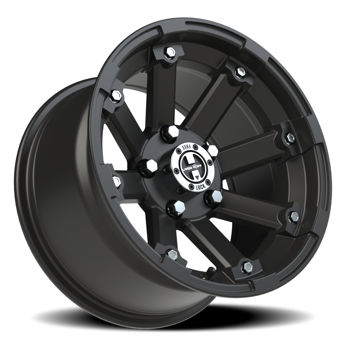 Vision Wheel 393 Matte Black Machined Lip 14x8 -10 5x114.3mm 79.4mm - Wheelwiz