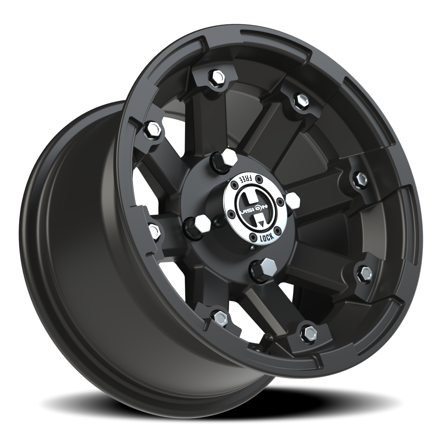 Vision Wheel 393 Matte Black 12x7 +3 4x110mm 86mm - Wheelwiz