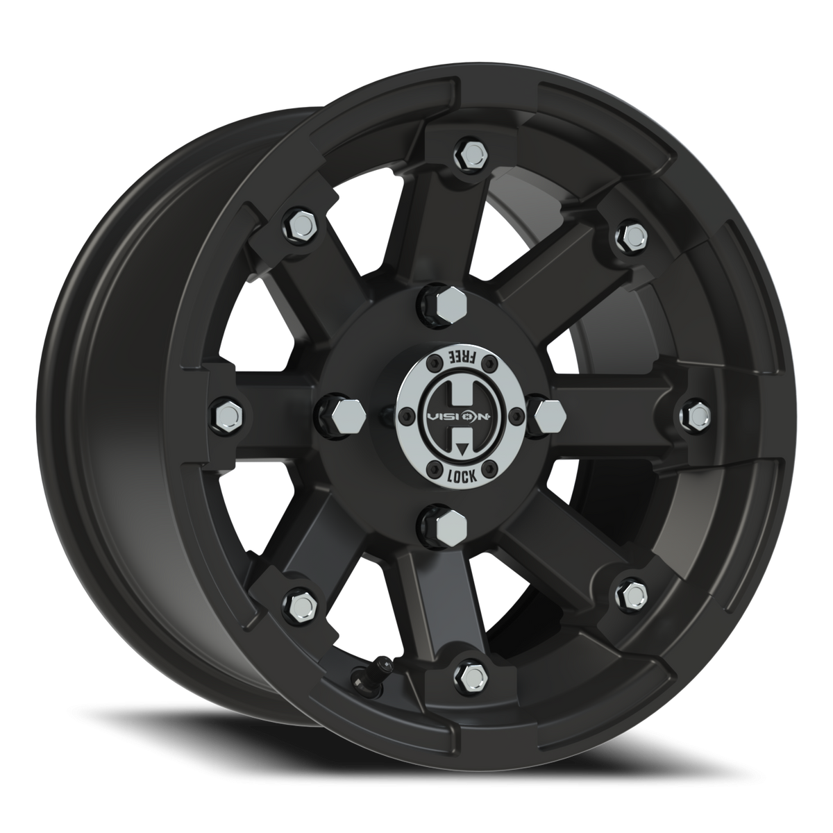 Vision Wheel 393 Matte Black 12x7 +3 4x115mm 80mm - Wheelwiz