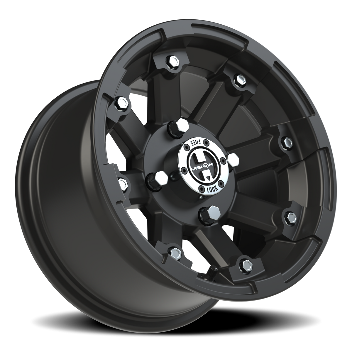Vision Wheel 393 Matte Black 12x7 +3 4x115mm 80mm - Wheelwiz