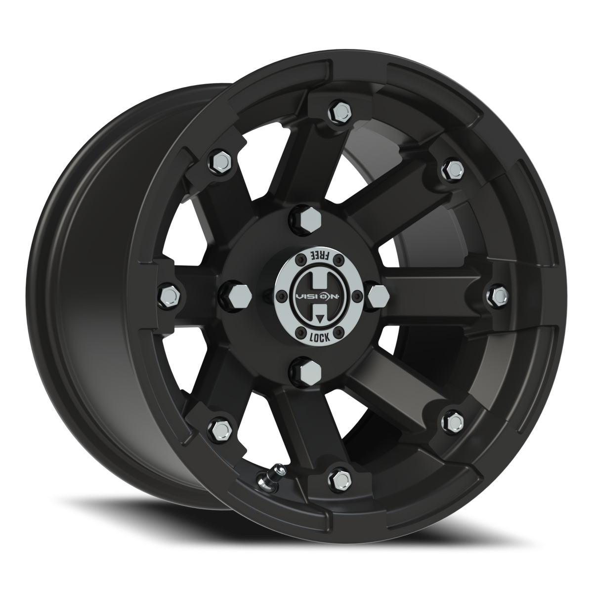 Vision Wheel 393 Matte Black 12x8 -61 4x110mm 86mm - Wheelwiz