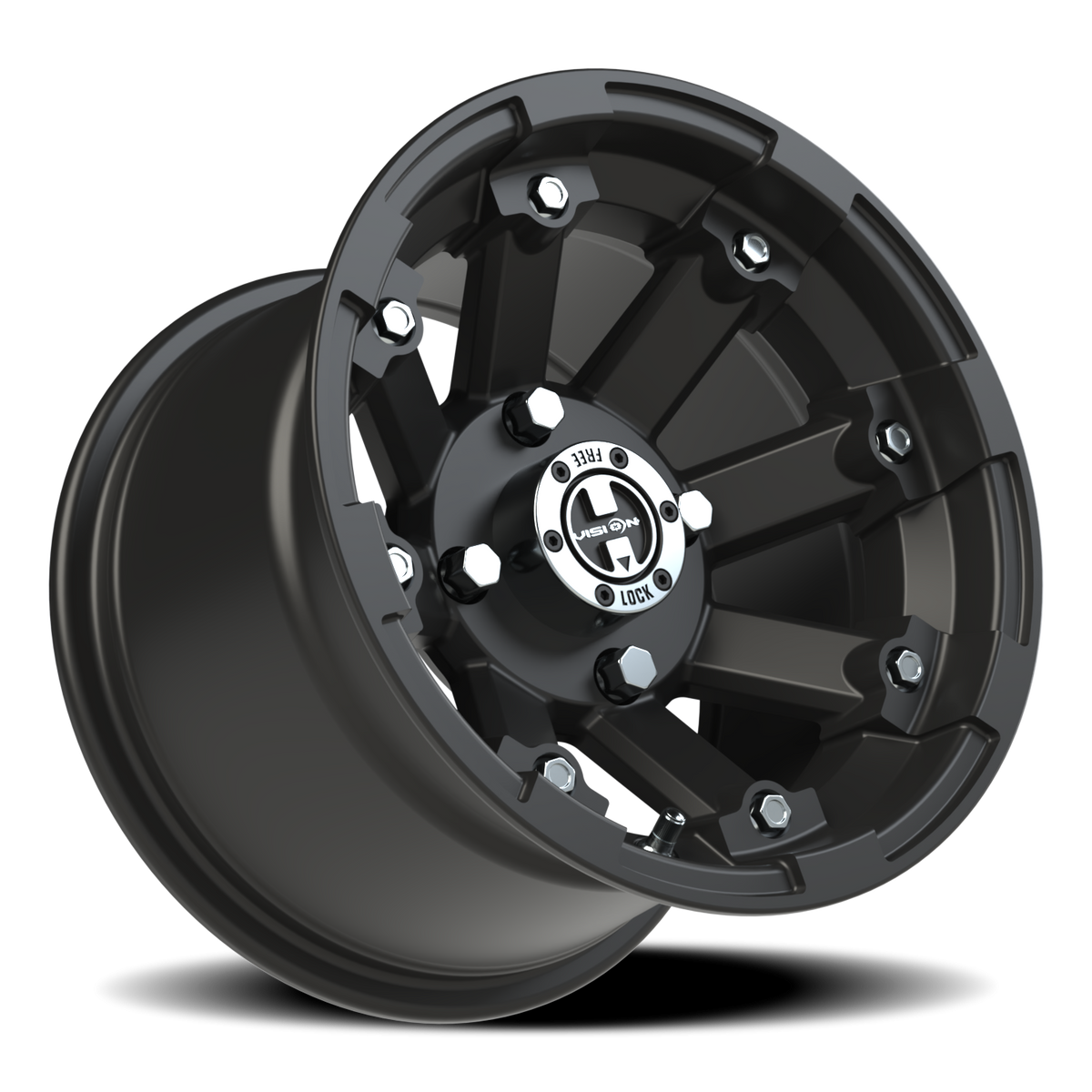 Vision Wheel 393 Matte Black 12x8 -61 4x110mm 86mm - Wheelwiz