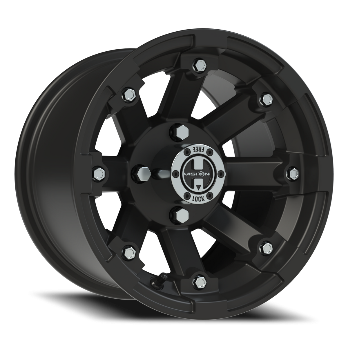 Vision Wheel 393 Matte Black 12x8 -10 4x115mm 80mm - Wheelwiz