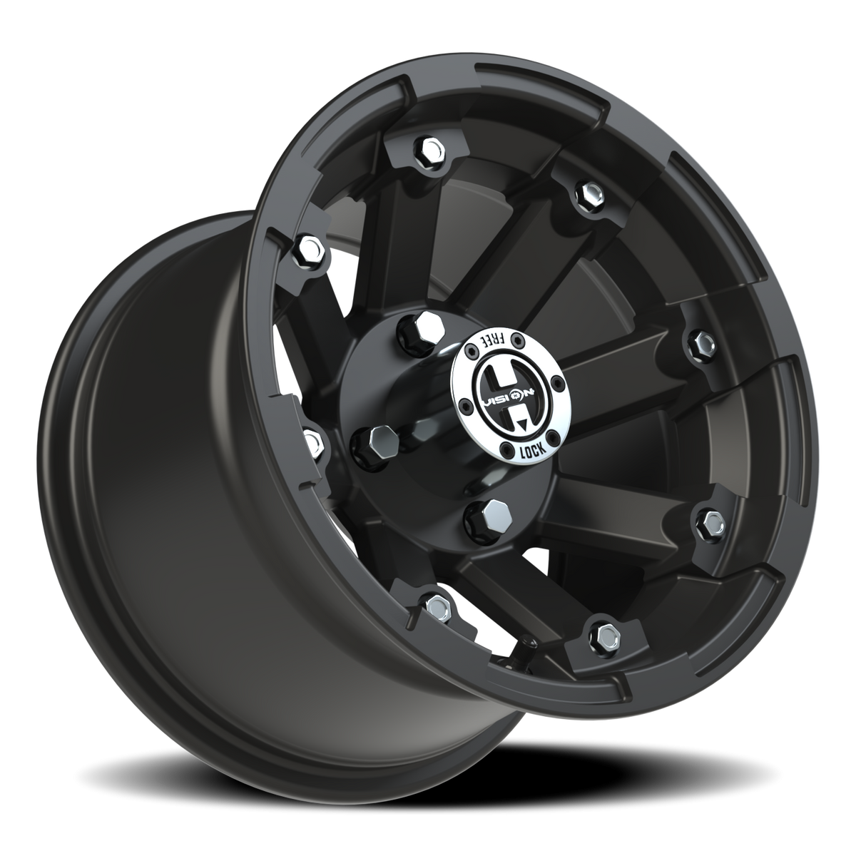 Vision Wheel 393 Matte Black 12x8 -10 4x115mm 80mm - Wheelwiz
