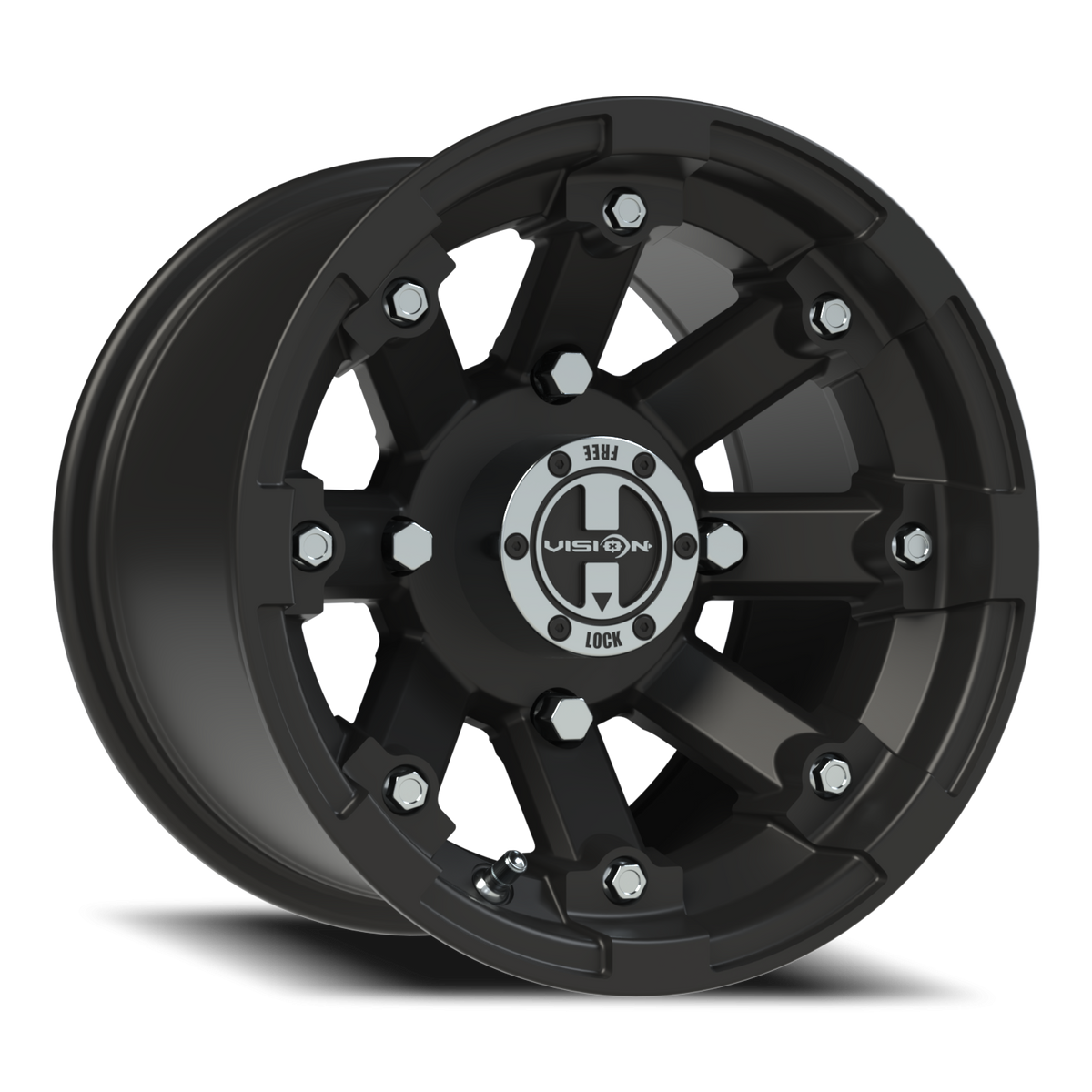 Vision Wheel 393 Matte Black 12x8 -10 4x136mm 110.5mm - Wheelwiz