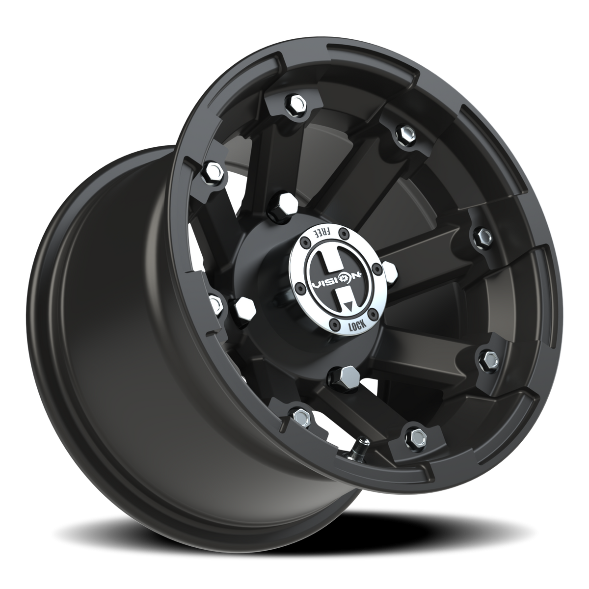 Vision Wheel 393 Matte Black 12x8 -10 4x136mm 110.5mm - Wheelwiz