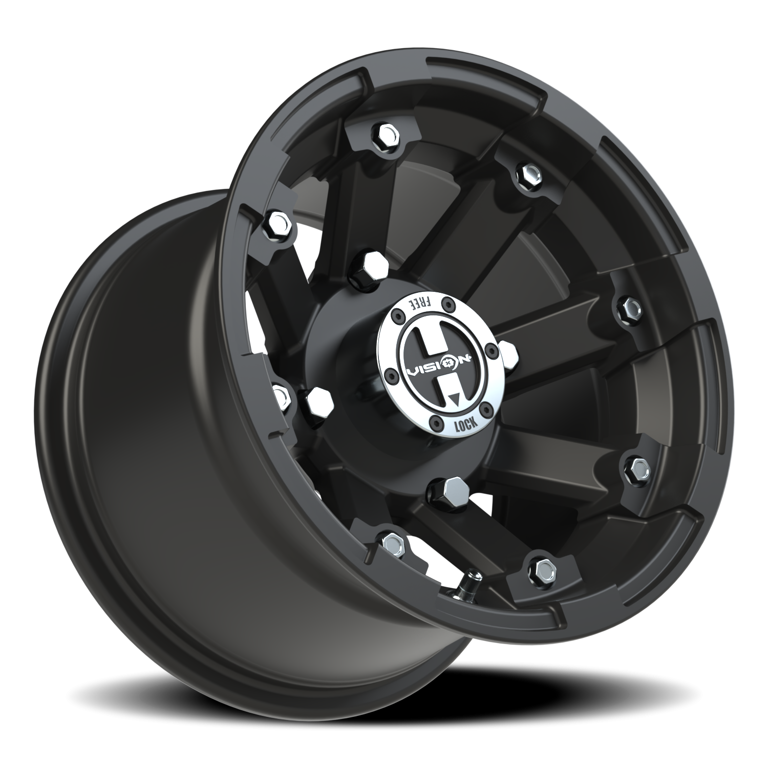 Vision Wheel 393 Matte Black 12x8 -10 4x136mm 110.5mm - Wheelwiz