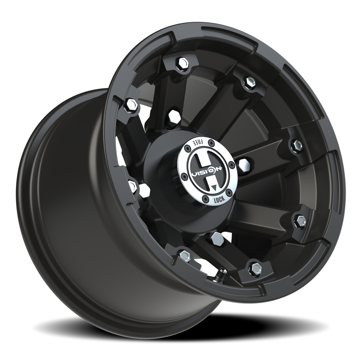 Vision Wheel 393 Matte Black 12x8 -10 4x156mm 131.1mm - Wheelwiz