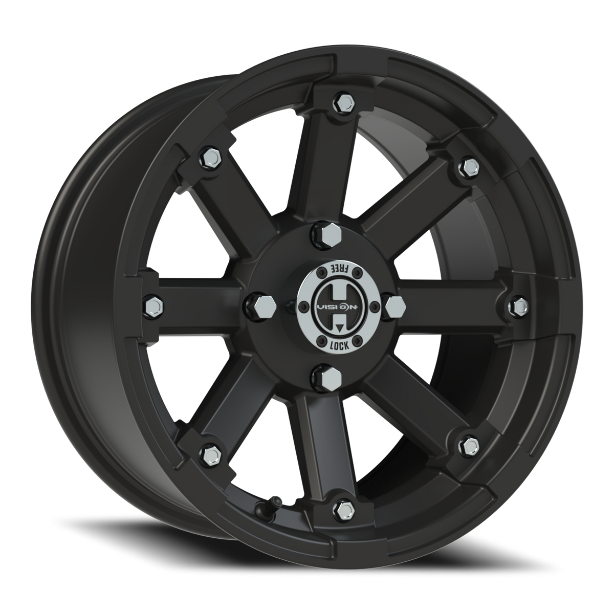 Vision Wheel 393 Matte Black 14x7 +3 4x110mm 86mm - Wheelwiz